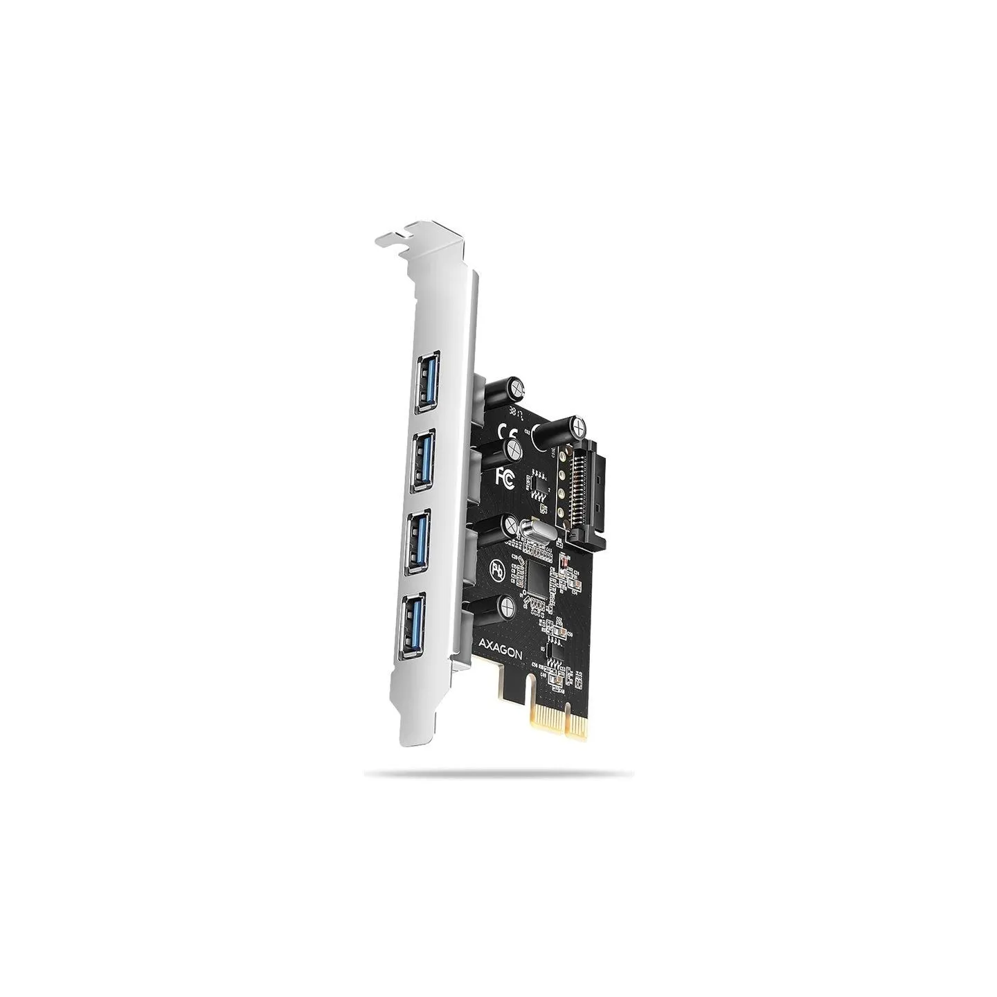 Axagon PCEU-430RS PCIe card - 4x USB 5Gbps port, SATA power, Renesas PD720201, SP