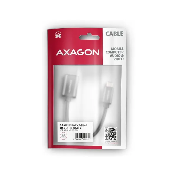 Axagon RUCM-AFAC USB 3.2 Gen 1 Type-C Male > Type-A Female, cable adapter 0,2m, 3A, ALU