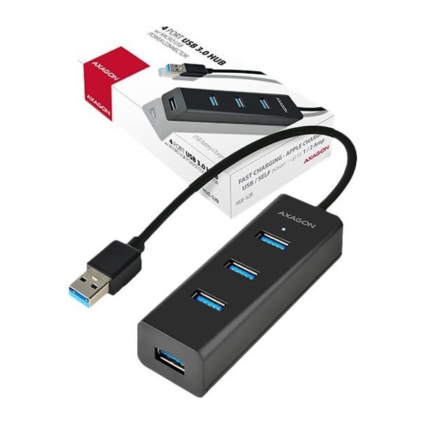 Axagon HUE-S2B 4x USB3.0 Charging Hub, MicroUSB Charging Connector