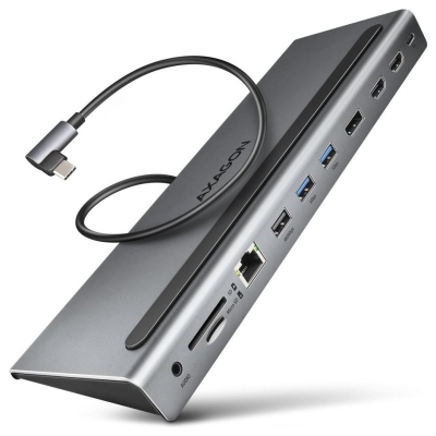 Axagon HMC-4KX3 3x USB- A/2xHDMI/DP/GLAN/SD/PD