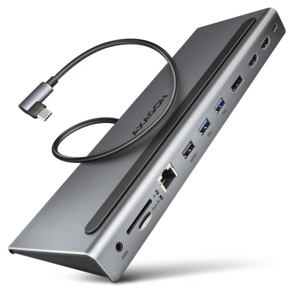 Axagon HMC-4KX3 3x USB- A/2xHDMI/DP/GLAN/SD/PD