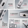 Axagon HMC-STND USB hub 6in1 ALU stand for laptop