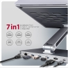 Axagon HMC-STND ALU stand with HUB 5Gbps, for 10" - 16" laptops, adjustable, 3x USB-A, HDMI 4K/60Hz, GLAN, PD 100W, USB-C input