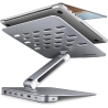 Axagon HMC-STND USB hub 6in1 ALU stand for laptop