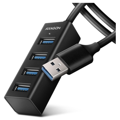 Axagon HUE-M1AL 4x USB 3.2 Gen 1 MINI hub, metal, 1.2m USB-A cable