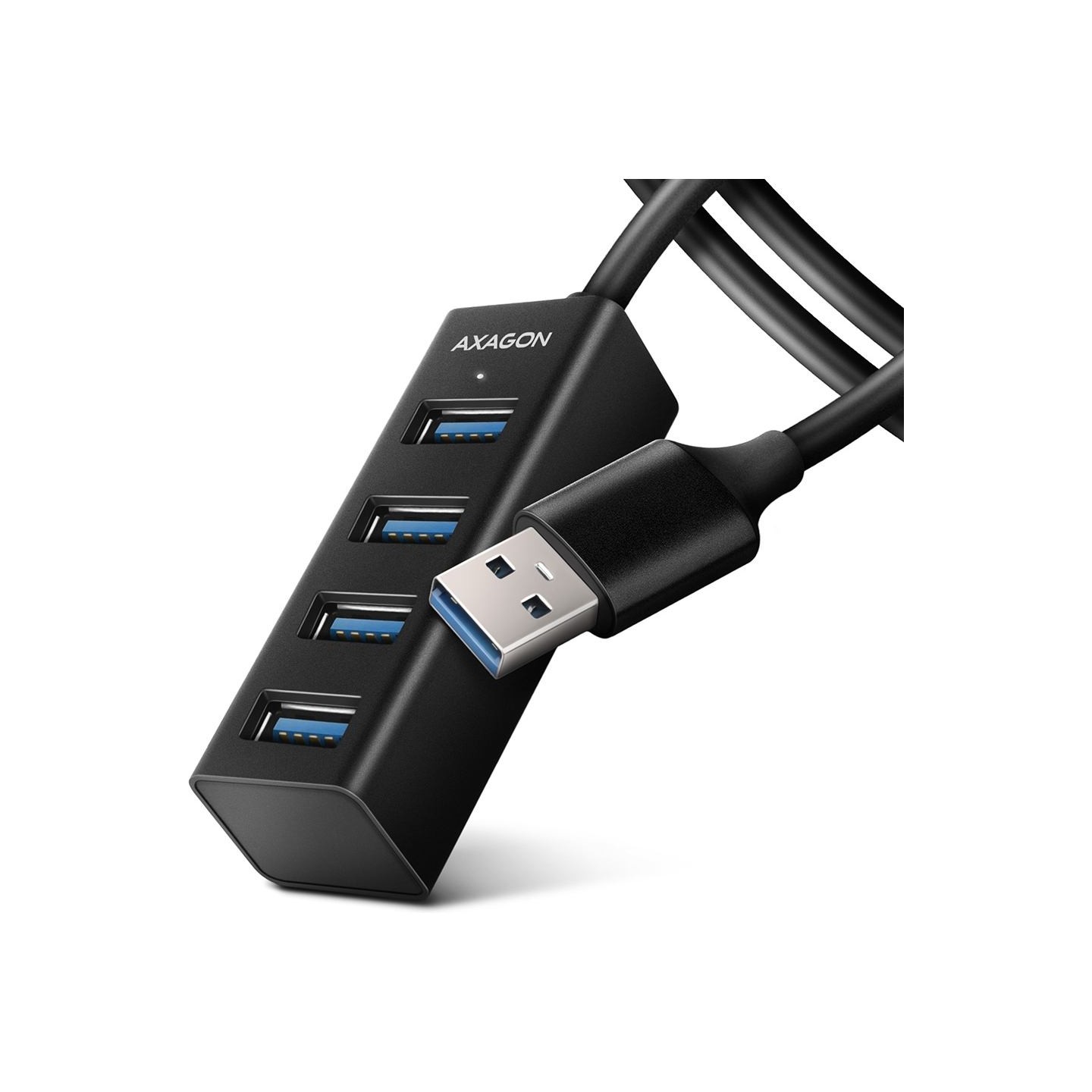 Axagon HUE-M1AL 4x USB 3.2 Gen 1 MINI hub, metal, 1.2m USB-A cable