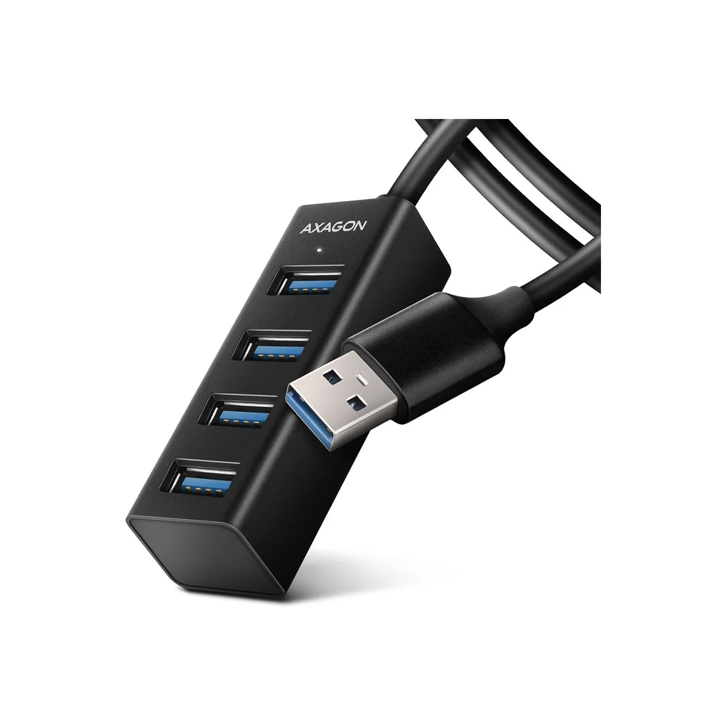 Axagon HUE-M1AL 4x USB 3.2 Gen 1 MINI hub, metal, 1.2m USB-A cable