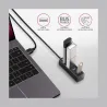 Axagon HUE-M1AL 4x USB 3.2 Gen 1 MINI hub, metal, 1.2m USB-A cable