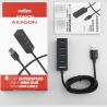 Axagon HUE-M1AL 4x USB 3.2 Gen 1 MINI hub, metal, 1.2m USB-A cable