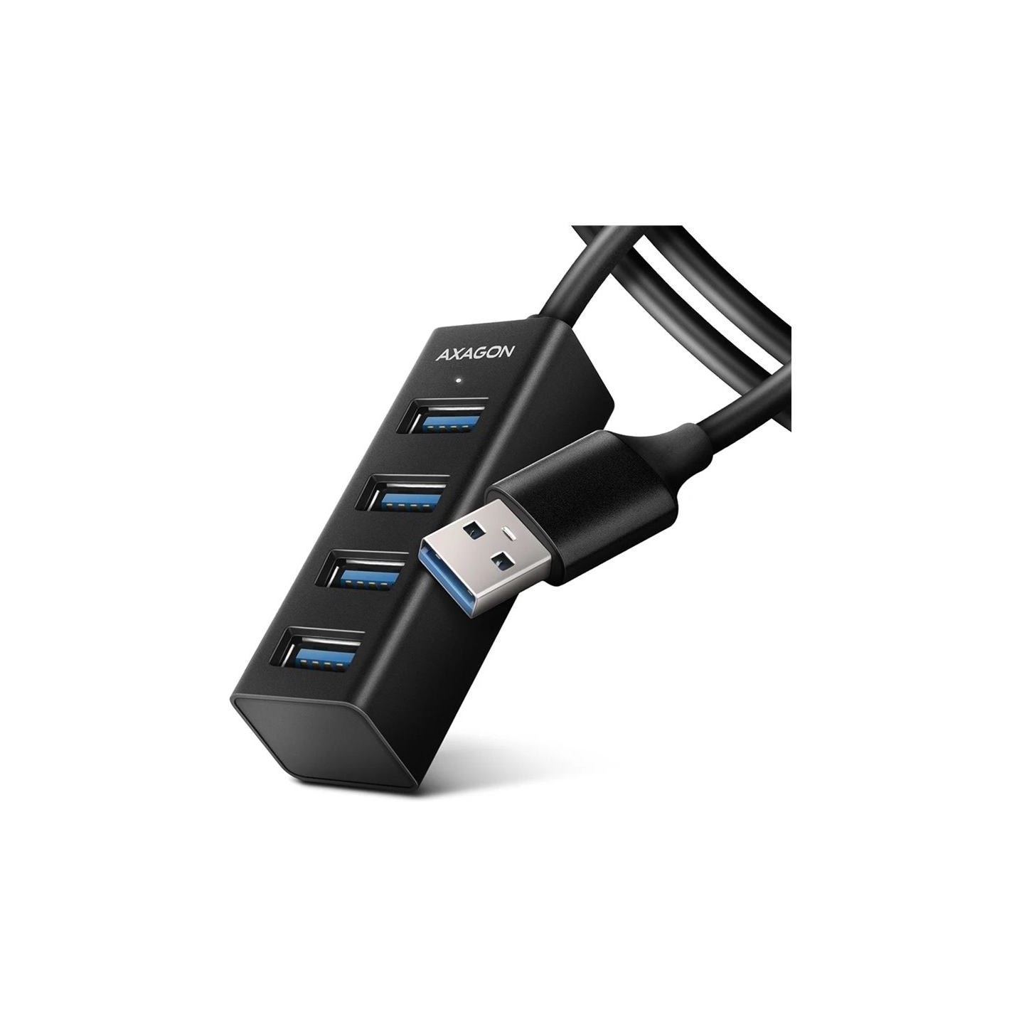 Axagon HUE-M1AL 4x USB 3.2 Gen 1 MINI hub, metal, 1.2m USB-A cable