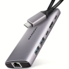 Axagon HMC-6G2L 2x USB-A 10Gbps, 1x USB-C 10Gbps, 4K/60Hz HDMI, RJ-45, USB 3.2 Gen 2 hub, PD 100W, 15cm USB-C cable
