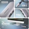 Axagon HMC-6G2L 2x USB-A 10Gbps, 1x USB-C 10Gbps, 4K/60Hz HDMI, RJ-45, USB 3.2 Gen 2 hub, PD 100W, 15cm USB-C cable