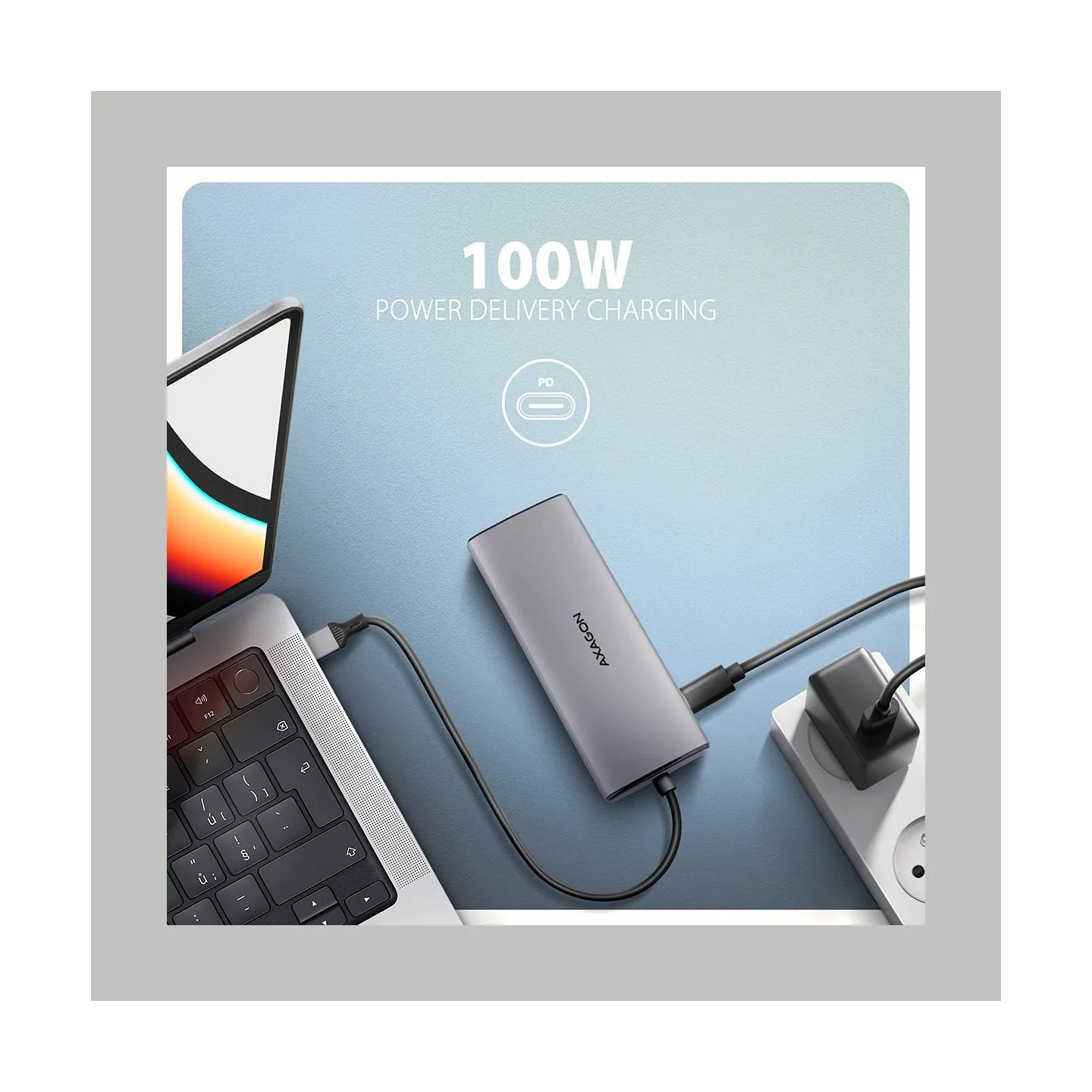 Axagon HMC-6L2L 2xUSB-A HDMI4K 1x USB-C PD100W USBC LA