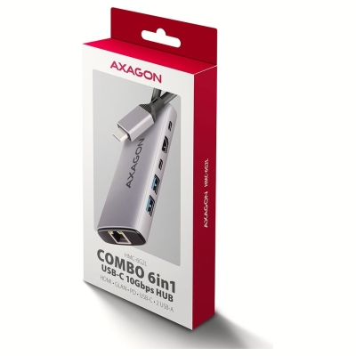 Axagon HMC-6L2L 2xUSB-A HDMI4K 1x USB-C PD100W USBC LA