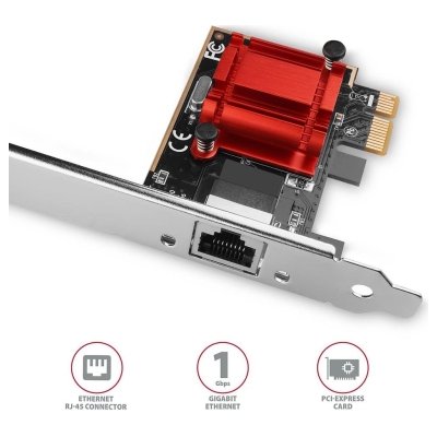 Axagon PCIe Adapter PCEE-GIX Gigabit Ethernet Intel i210-AT, PXE, w. SP & LP