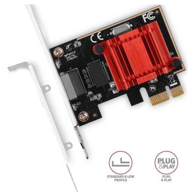 Axagon PCIe Adapter PCEE-GIX Gigabit Ethernet Intel i210-AT, PXE, w. SP & LP