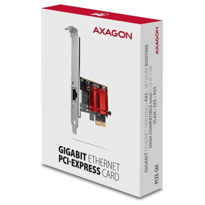 Axagon PCIe Adapter PCEE-GIX Gigabit Ethernet Intel i210-AT, PXE, w. SP & LP