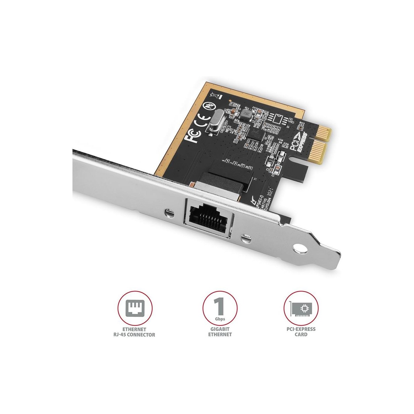 Axagon PCEE-GRF PCI-Express network card adds high speed Gigabit Ethernet connection to your desktop computer. It enables a tran
