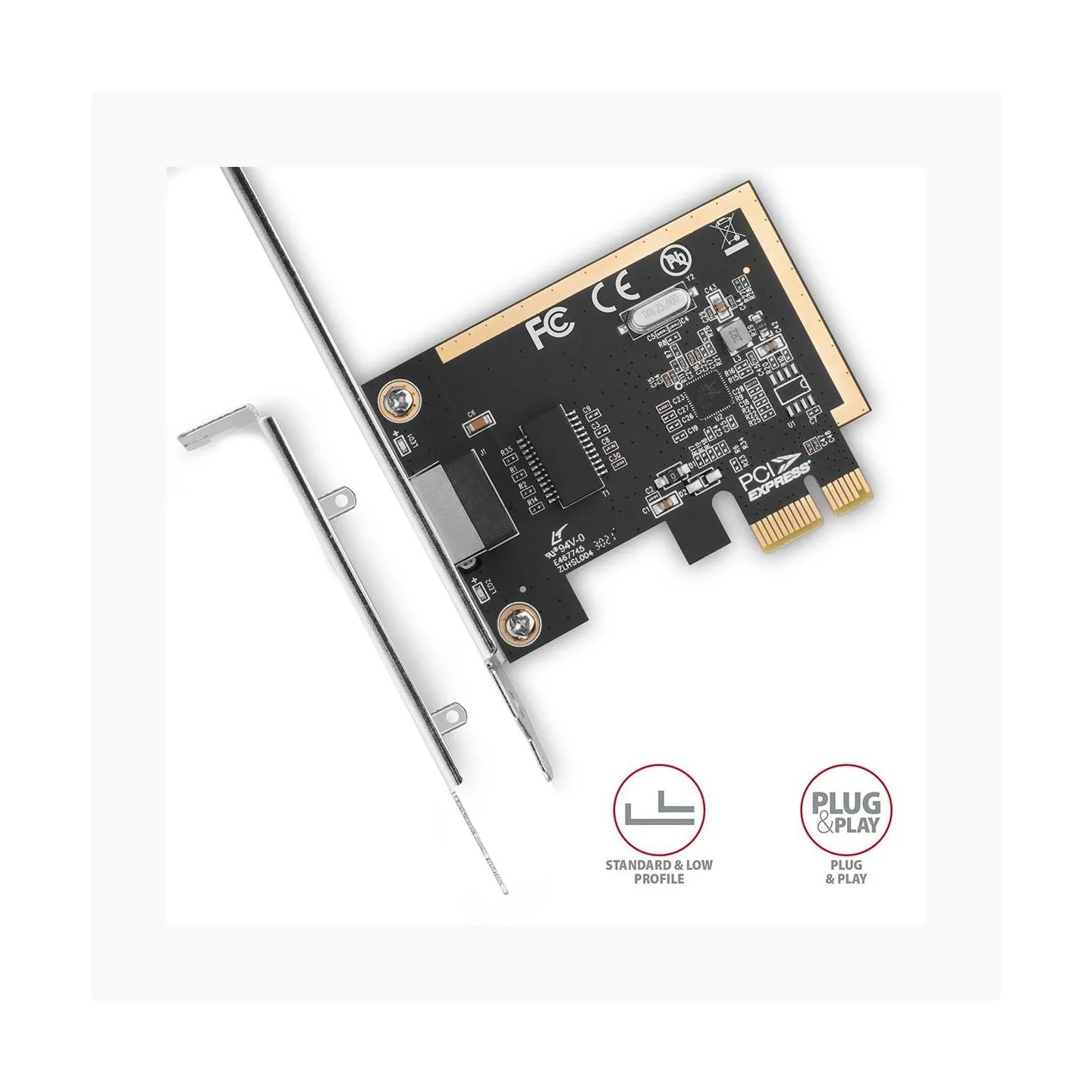 Axagon PCEE-GRF PCI-Express network card adds high speed Gigabit Ethernet connection to your desktop computer. It enables a tran