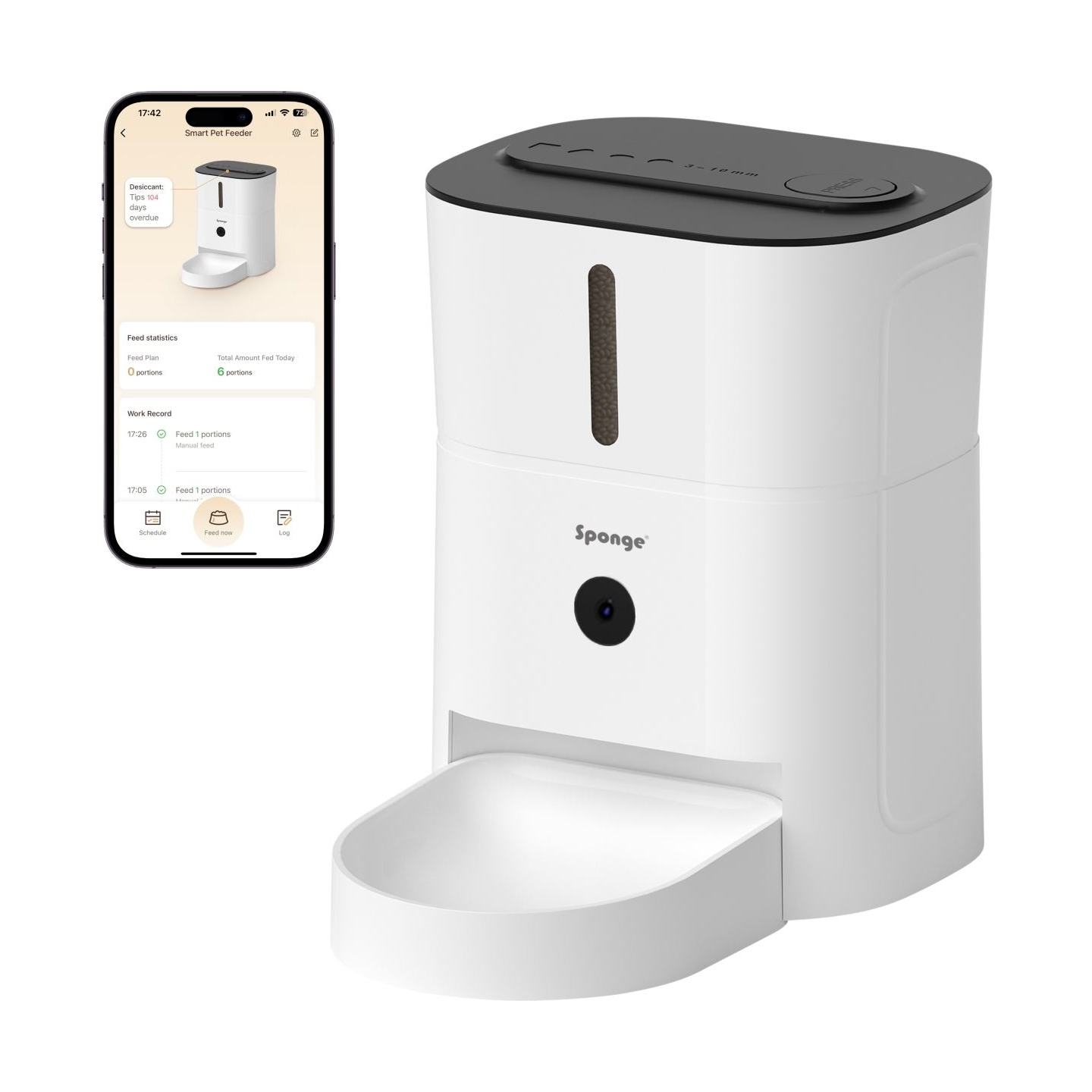 Sponge Automatic Pet Feeder Smart Camera