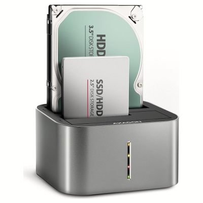 Axagon ADSA-DC USB3.2 Gen1 - 2x SATA 6G CLONE DUAL HDD Dock Station ASMedia