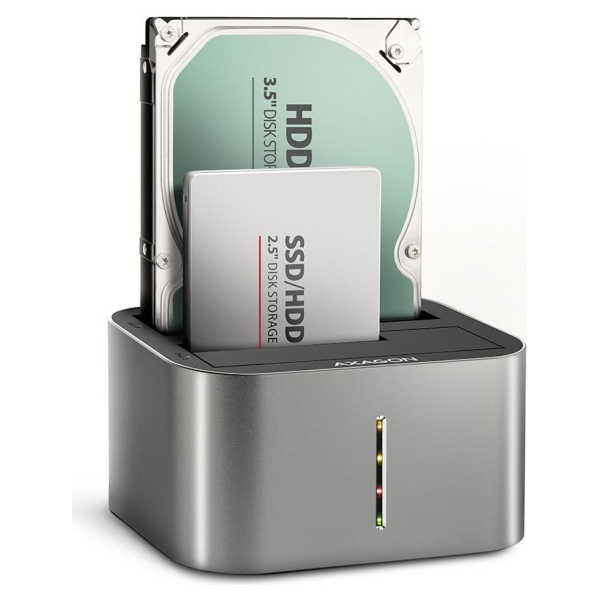 Axagon ADSA-DC USB3.2 Gen1 - 2x SATA 6G CLONE DUAL HDD Dock Station ASMedia