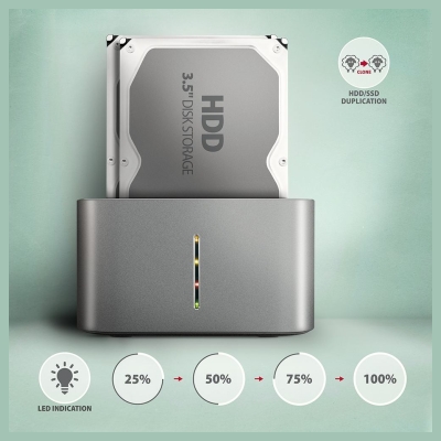 Axagon ADSA-DC docking station SATA 2.5/3.5 2x HDD/SSD