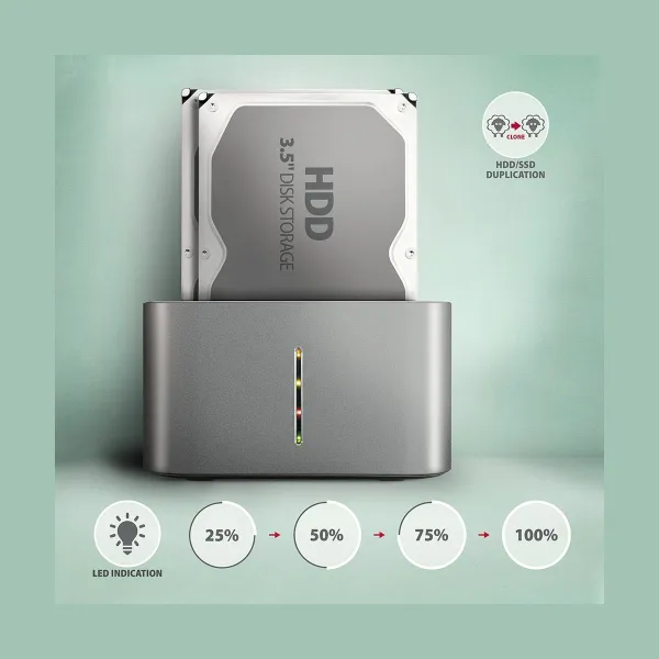 Axagon ADSA-DC docking station SATA 2.5/3.5 2x HDD/SSD