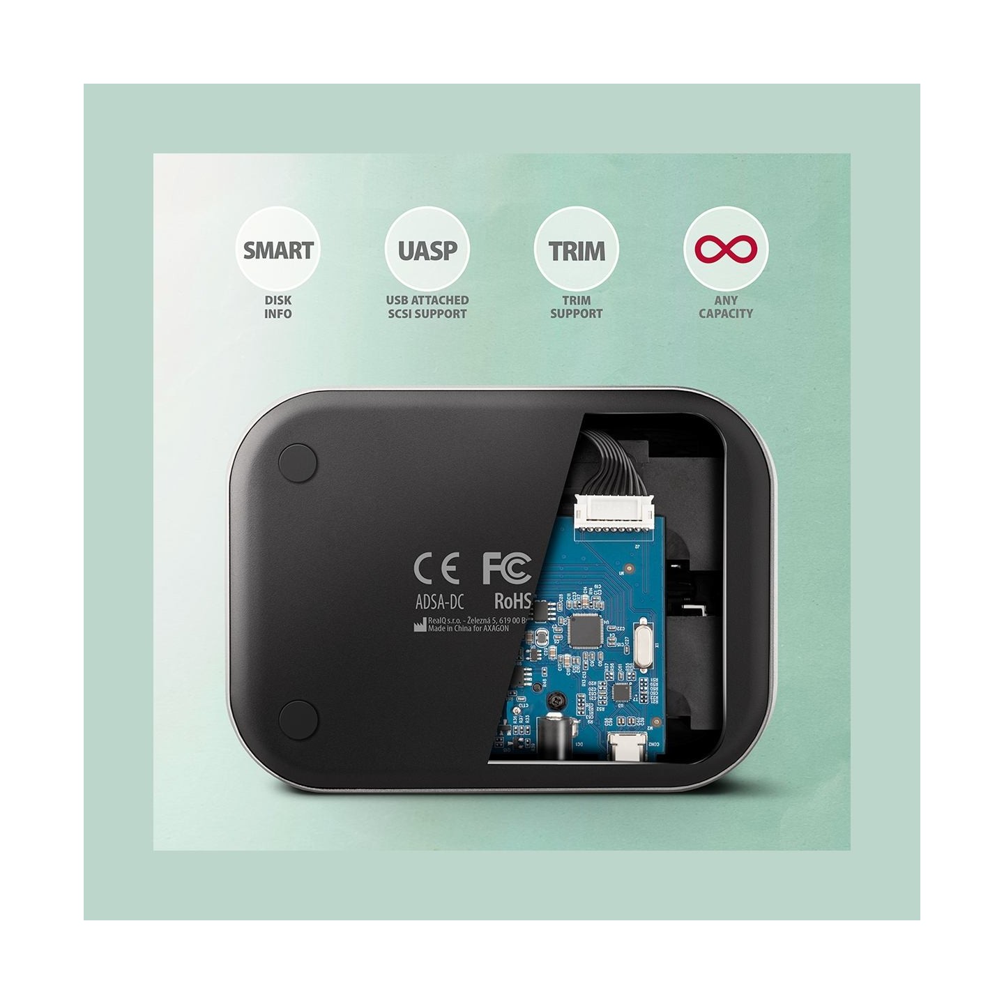 Axagon ADSA-DC docking station SATA 2.5/3.5 2x HDD/SSD