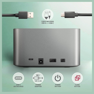 Axagon ADSA-DC docking station SATA 2.5/3.5 2x HDD/SSD