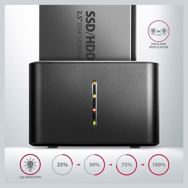 Axagon ADSA-D25, USB 3. 2 Gen 1 2xSata 6G 2.5in