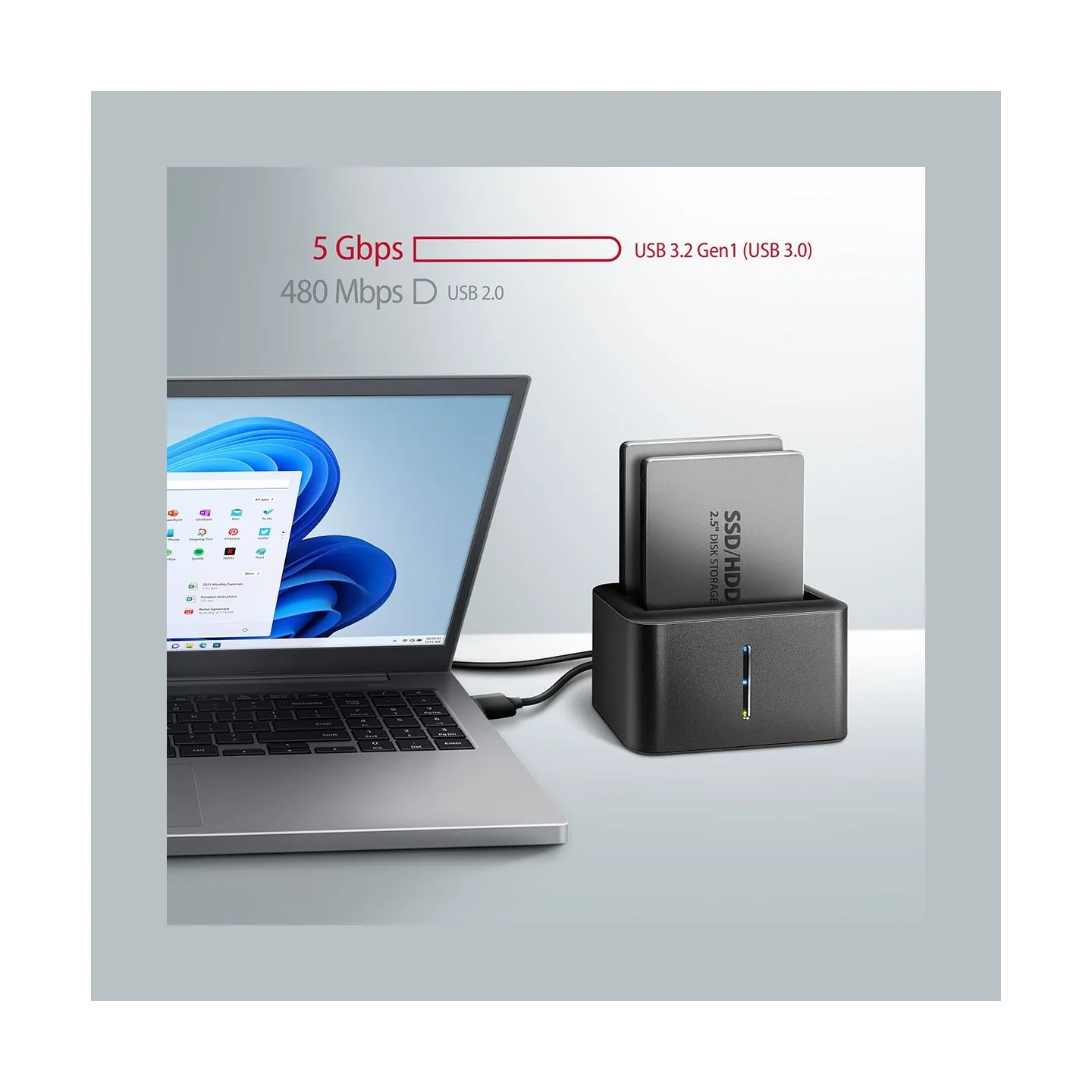 Axagon ADSA-D25, USB 3. 2 Gen 1 2xSata 6G 2.5in