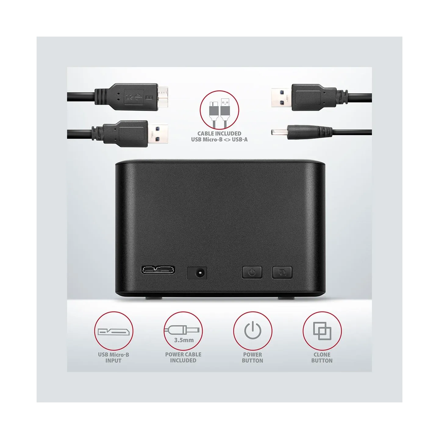 Axagon ADSA-D25, USB 3. 2 Gen 1 2xSata 6G 2.5in