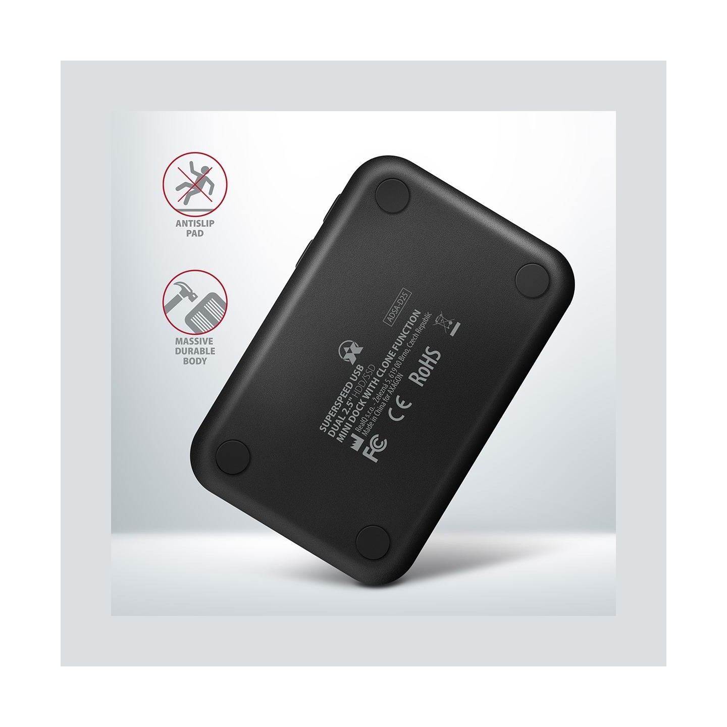 Axagon ADSA-D25, USB 3. 2 Gen 1 2xSata 6G 2.5in