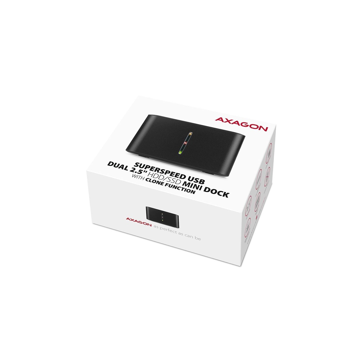 Axagon ADSA-D25 USB 3.2 Gen 1 - 2x SATA 6G 2.5" SSD/HDD CLONE DUAL MINI dock