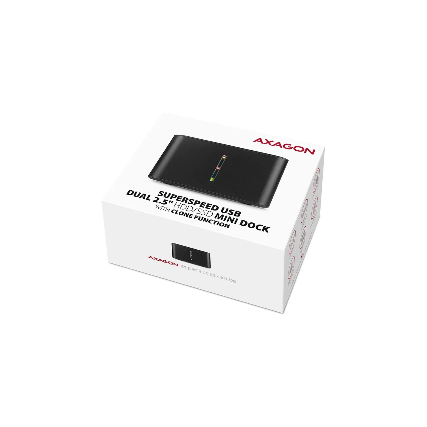 Axagon ADSA-D25 USB 3.2 Gen 1 - 2x SATA 6G 2.5" SSD/HDD CLONE DUAL MINI dock