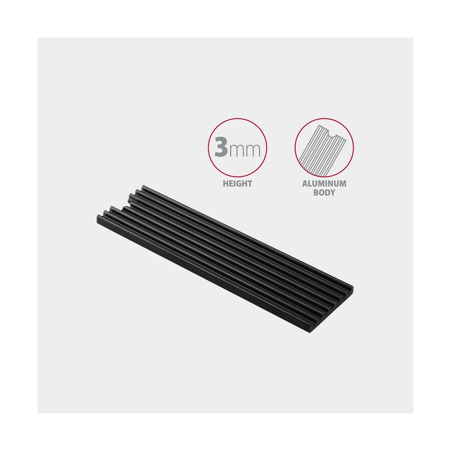 Axagon CLR-M2L3 passive - M.2 SSD, 80mm SSD, ALU body, silicone thermal pads, height 3mm