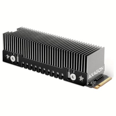 Axagon CLR-M2XT passive - M.2 SSD, 80mm SSD, ALU body, silicone thermal pads, height 20mm
