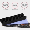 Axagon CLR-M2L10 passive - M.2 SSD, 80mm SSD, ALU body, silicone thermal pads, height 10mm