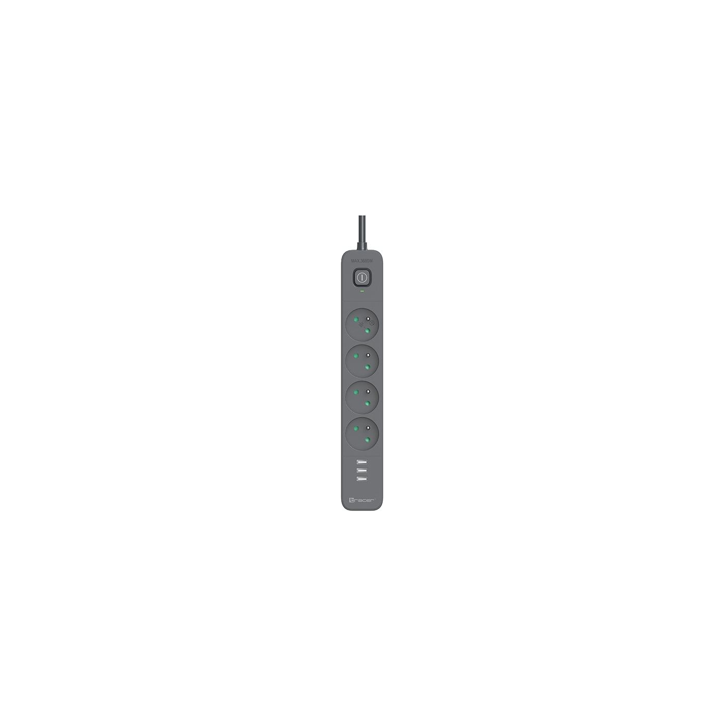 Tracer 47685 Power Line+ 5m (4 sockets +3x USB A)