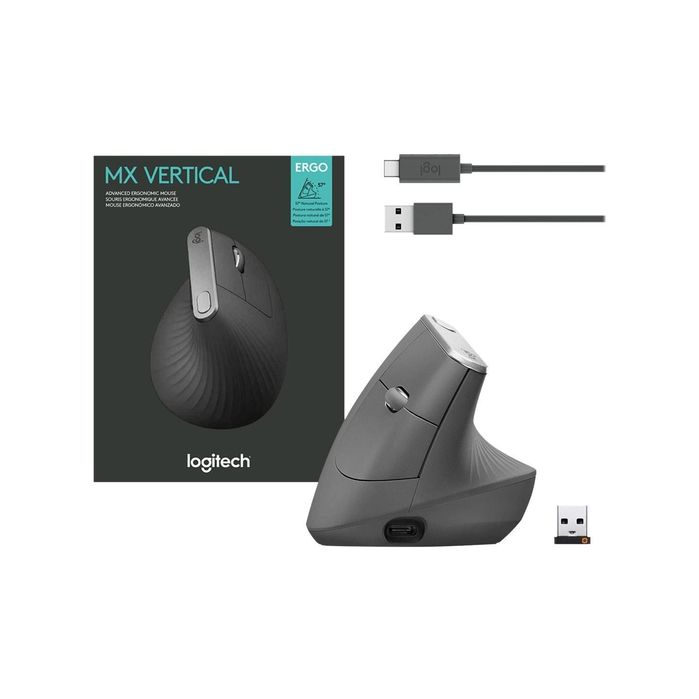 Logitech MX Vertical Bluetooth Mouse - GRAPHITE