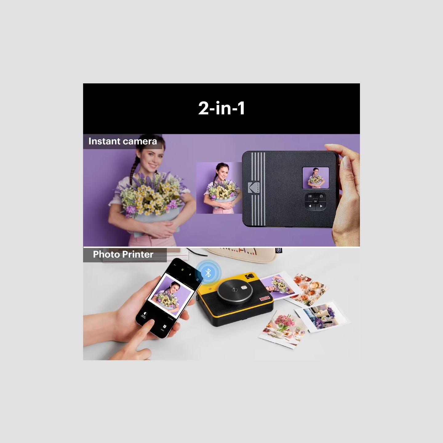Kodak Mini Shot 3 Square Retro Instant Camera and Printer Yellow