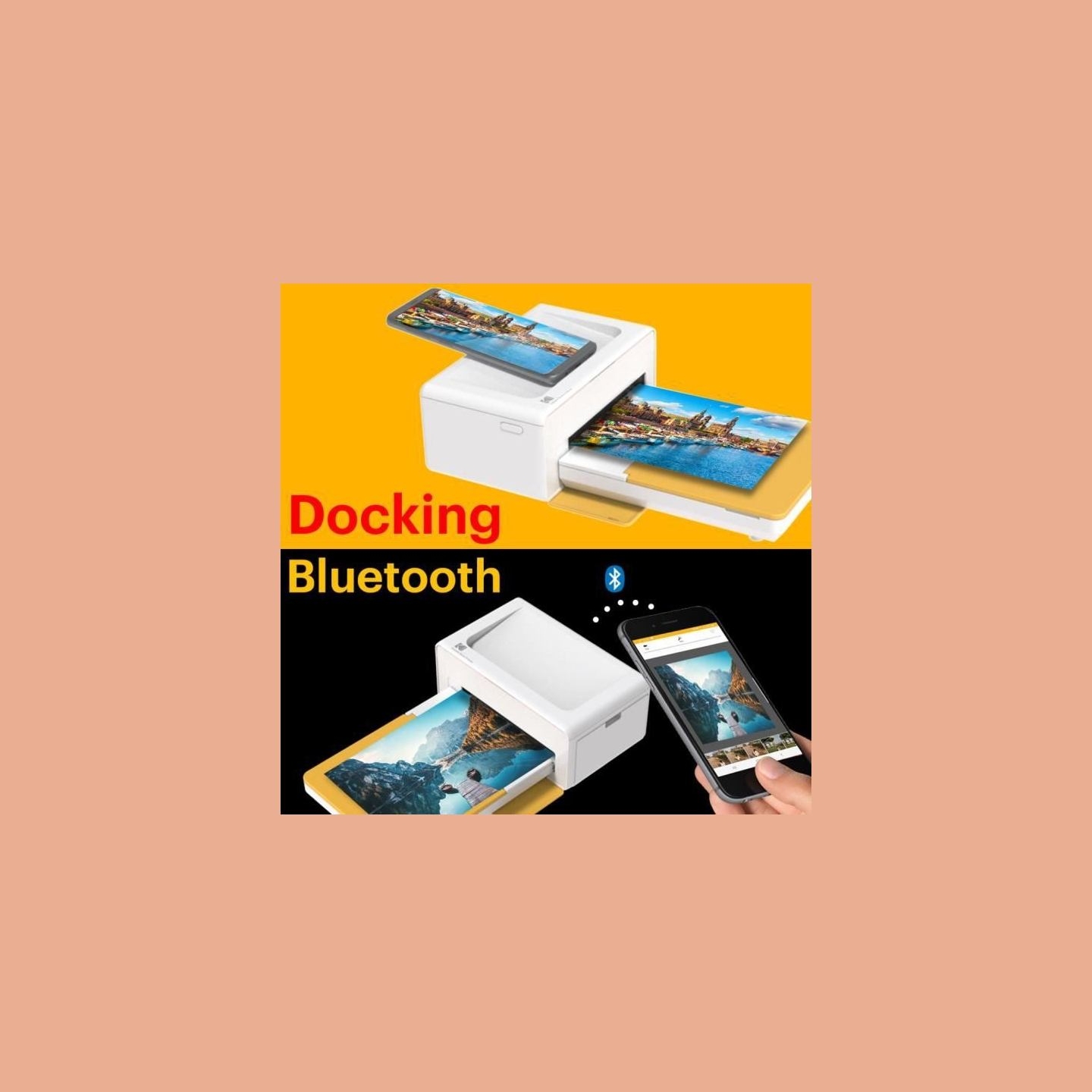 Kodak PD460 Printer Dock Bluetoot Yellow and 10 paper