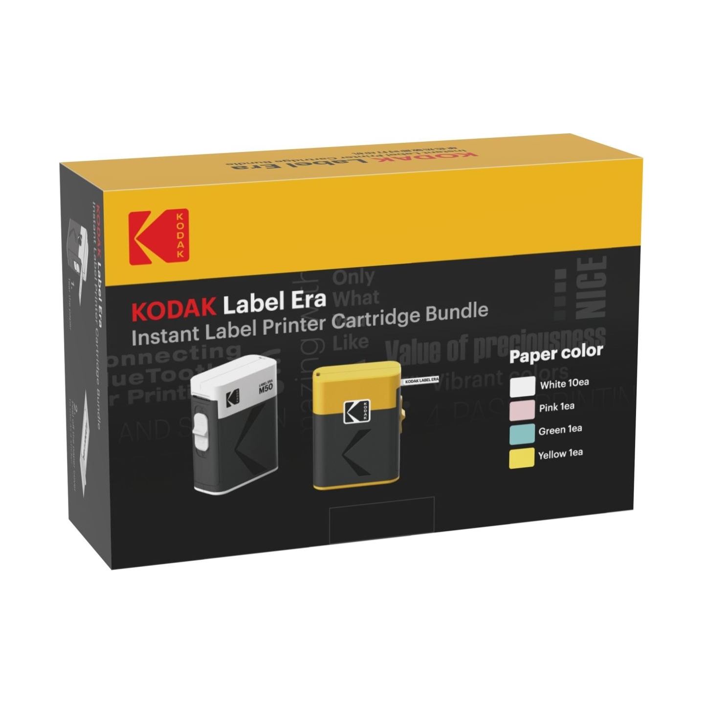 Kodak M50 Label Era Instant Label Printer Cartridge Bundle ( + 13 Rolls) Yellow