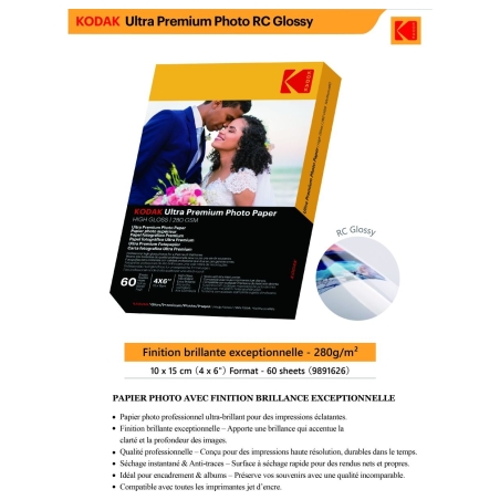 Kodak Ultra Premium Photo Paper 280g High Gloss 10 x 15 cm 60 Sheets