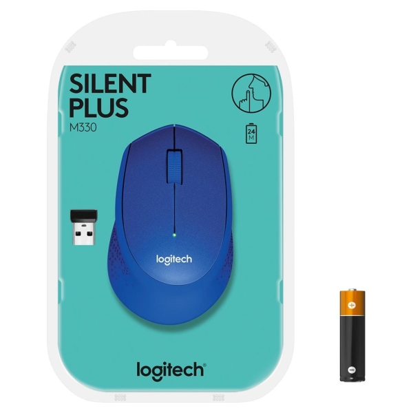 Logitech M330 Wireless Mouse - SILENT PLUS - BLUE