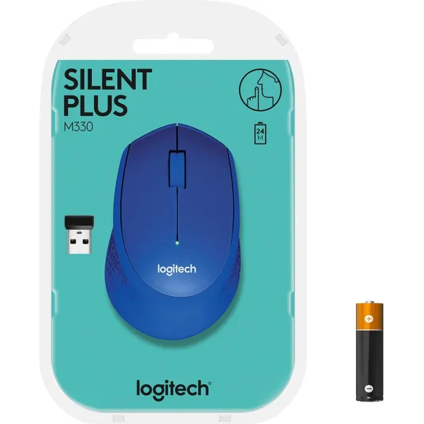 Logitech M330 Wireless Mouse - SILENT PLUS - BLUE