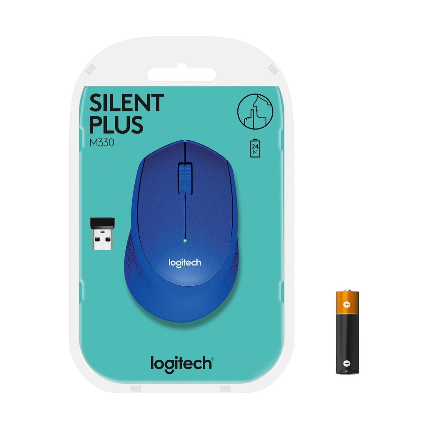 Logitech M330 Wireless Mouse - SILENT PLUS - BLUE
