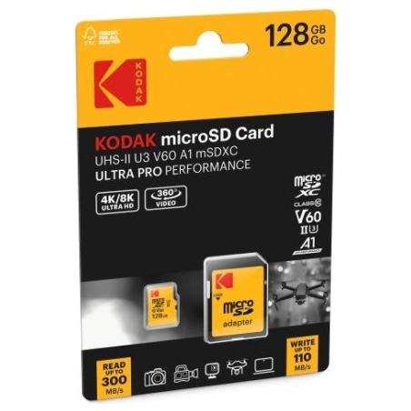Kodak MicroSDXC 128GB UHS-II U3 A1 V60 Ultra Pro