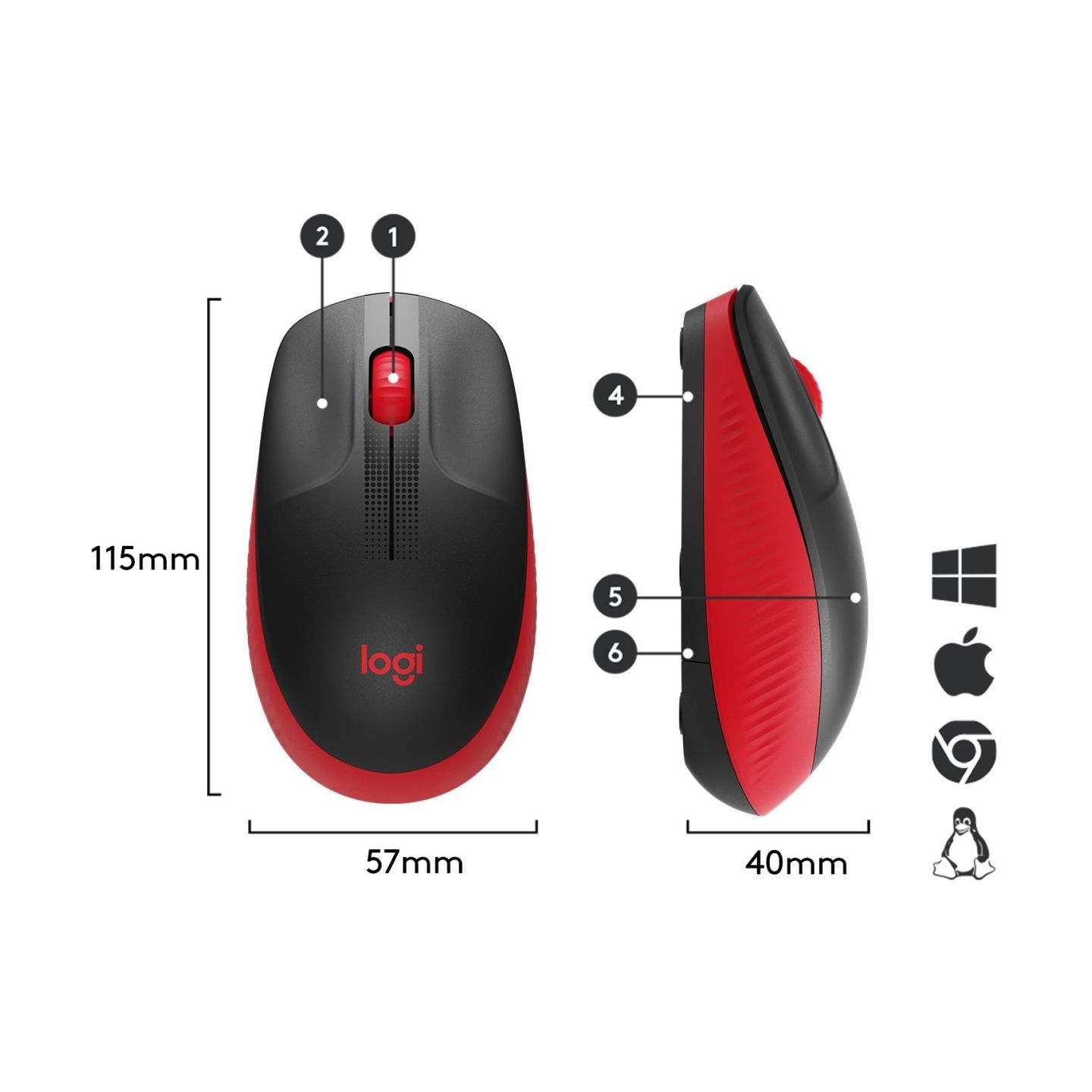Logitech M190 Wireless Mouse - RED